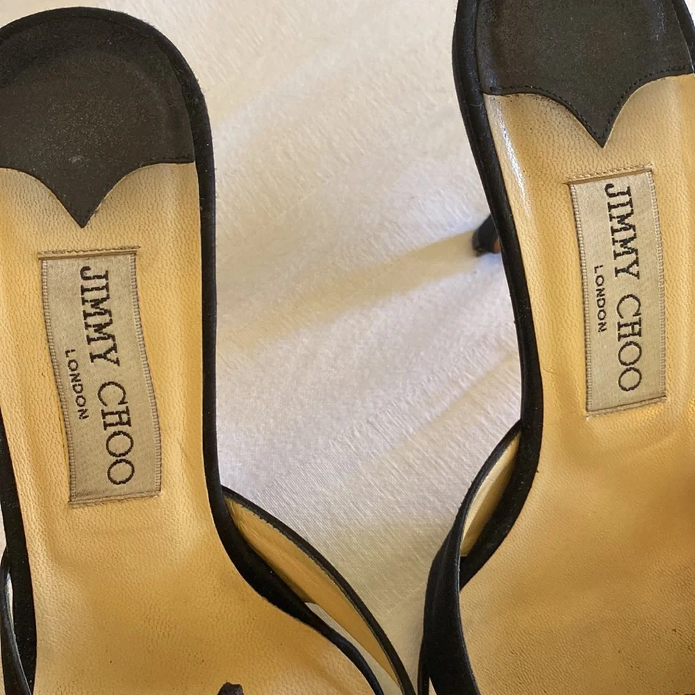 Jimmy Choo black satin mules - Picture 6 of 6